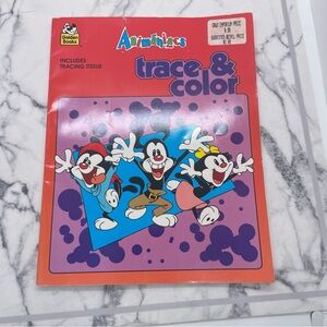 Vintage 1994 Golden Books Animaniacs Trace & Color Book, Barely Used